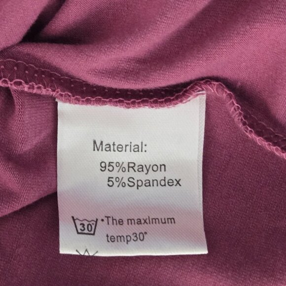 NWT | Burgundy Long Sleeve V-Neck T-Shirt Dress Tunic Tie Knot Hem | Large - Picture 4 of 5